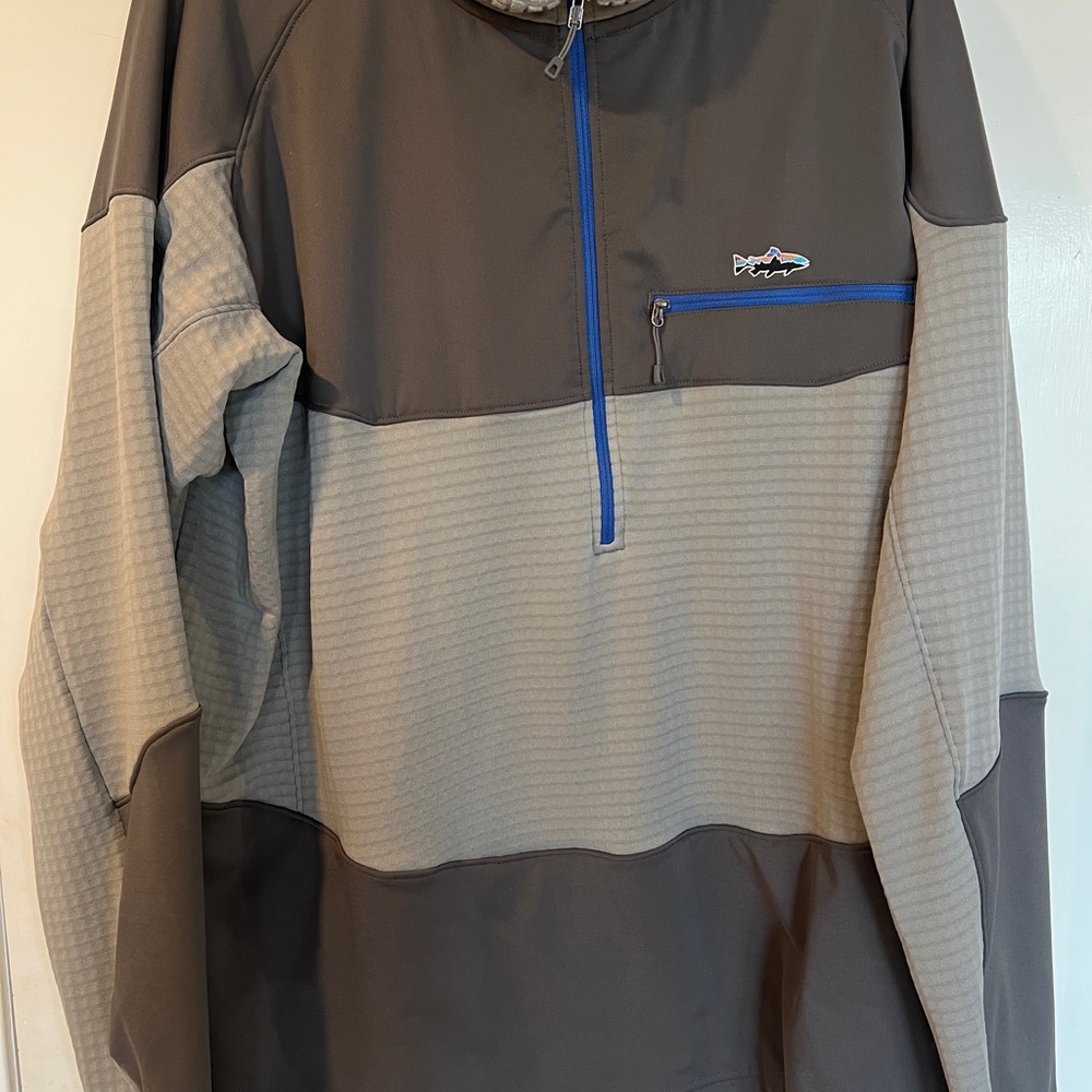 Patagonia M’s Long-Sleeved R1 Fitz Roy 1/4-Zip - Feather Grey - XXL